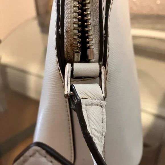Kate Spade Mini Payton Dome Crossbody White Leather Purse